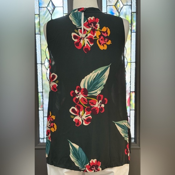 LOFT Floral Sleeveless Choker Halter Choker Style Top - Picture 4 of 7